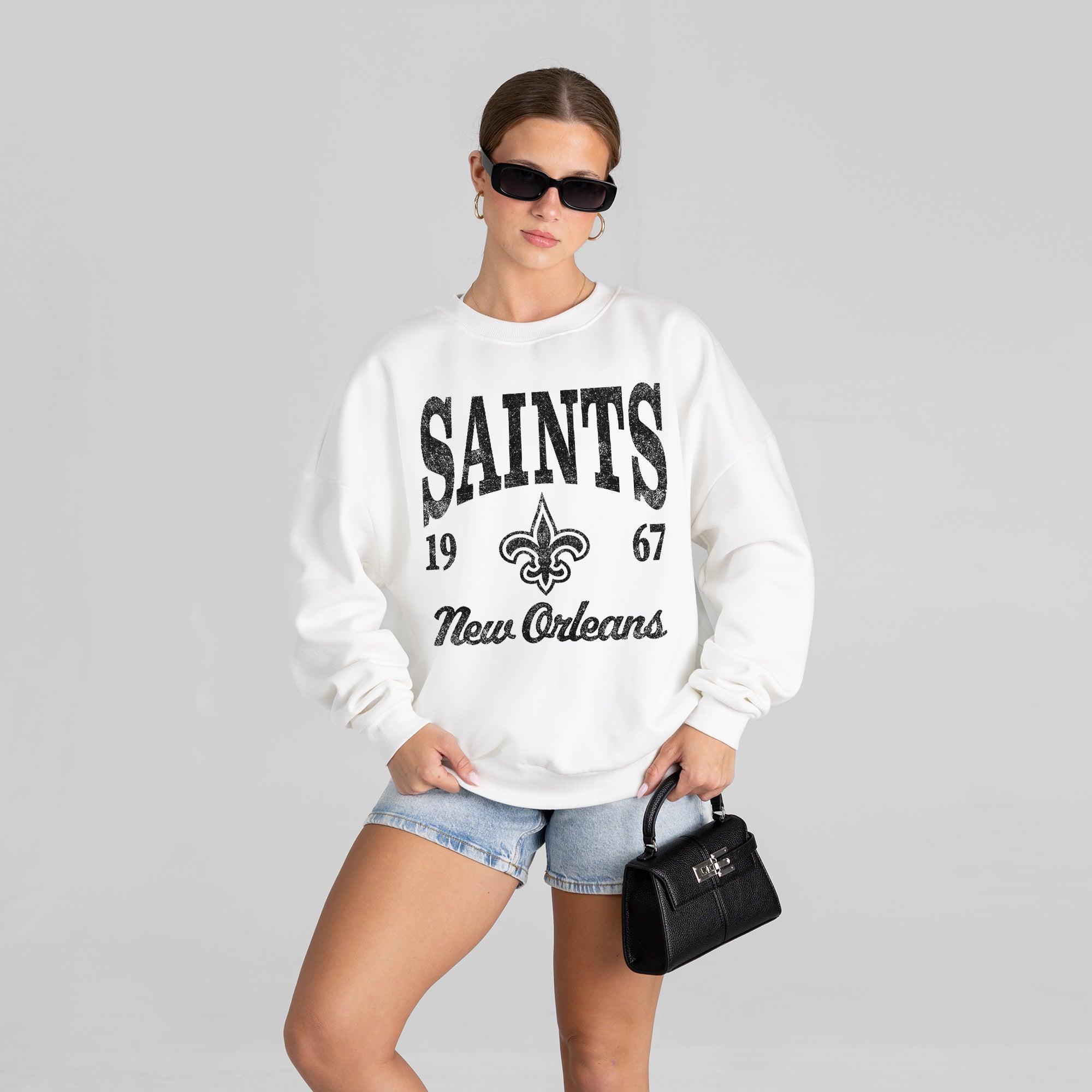 NEW ORLEANS SAINTS PEAK SEASON PREMIUM FLEECE CREWNECK PULLOVER