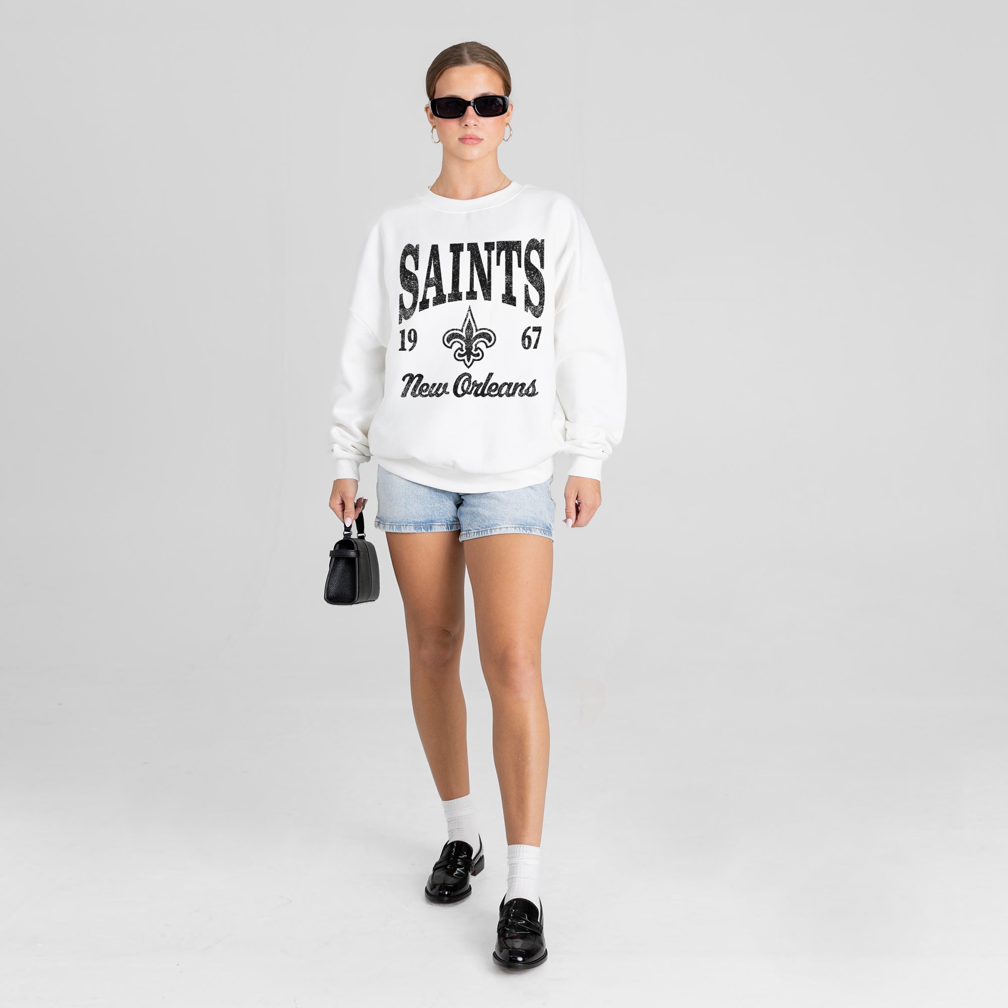 NEW ORLEANS SAINTS PEAK SEASON PREMIUM FLEECE CREWNECK PULLOVER