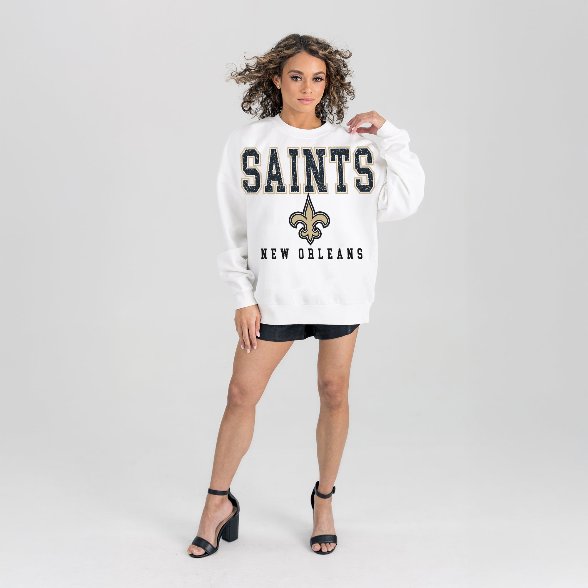 NEW ORLEANS SAINTS Sunday Drives Fleece Crewneck Pullover