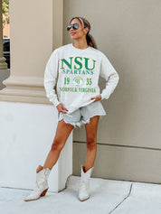 NORFOLK STATE SPARTANS ALLEGIANCE PREMIUM FLEECE DROP SHOULDER CREWNECK PULLOVER