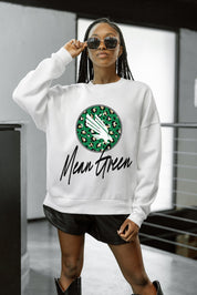 NORTH TEXAS MEAN GREEN WILD BREAKTHROUGH PREMIUM FLEECE CREWNECK PULLOVER