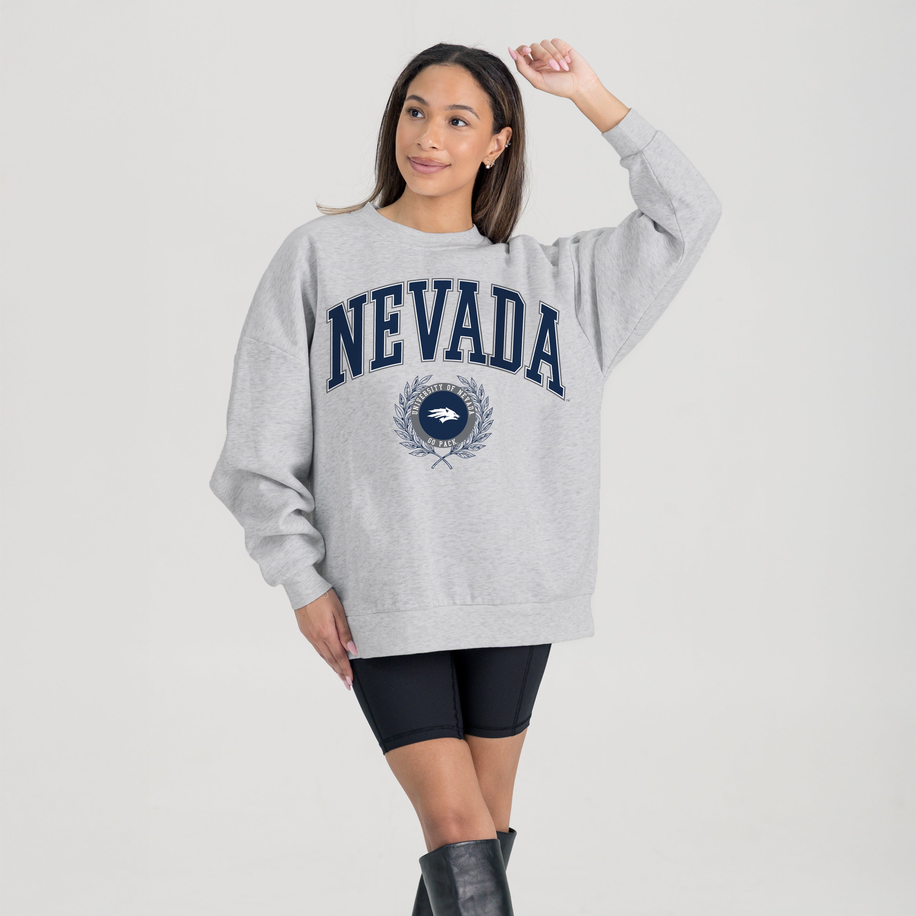NEVADA WOLF PACK TRADITION REFINED PREMIUM FLEECE CREWNECK PULLOVER