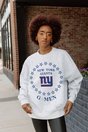 NEW YORK GIANTS SUPERSTAR PREMIUM FLEECE DROP SHOULDER CREWNECK PULLOVER
