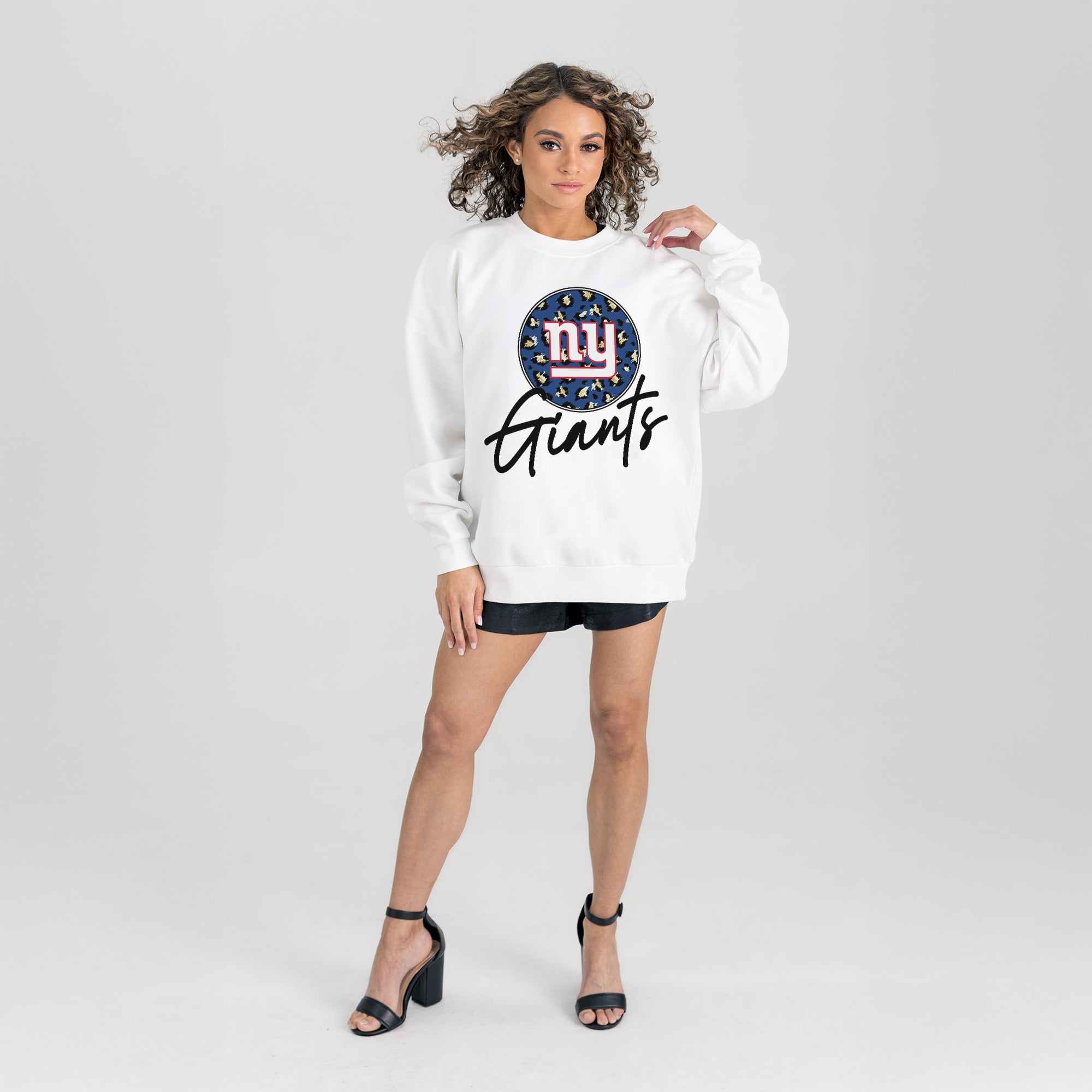 NEW YORK GIANTS WILD BREAKTHROUGH PREMIUM FLEECE CREWNECK PULLOVER