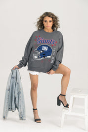 NEW YORK GIANTS READY TO RUMBLE PREMIUM FLEECE DROP SHOULDER CREWNECK PULLOVER