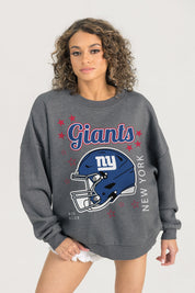 NEW YORK GIANTS READY TO RUMBLE PREMIUM FLEECE DROP SHOULDER CREWNECK PULLOVER