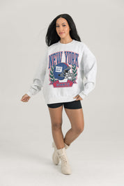 NEW YORK GIANTS HERITAGE PREMIUM FLEECE DROP SHOULDER CREWNECK PULLOVER