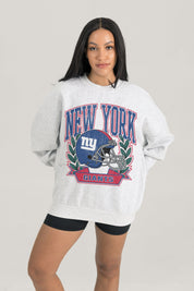 NEW YORK GIANTS HERITAGE PREMIUM FLEECE DROP SHOULDER CREWNECK PULLOVER