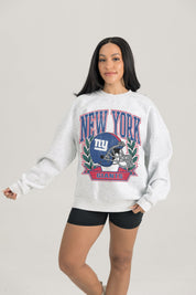 NEW YORK GIANTS HERITAGE PREMIUM FLEECE DROP SHOULDER CREWNECK PULLOVER