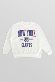 NEW YORK GIANTS TIMELESS TRIUMPH PREMIUM FLEECE DROP SHOULDER CREWNECK PULLOVER