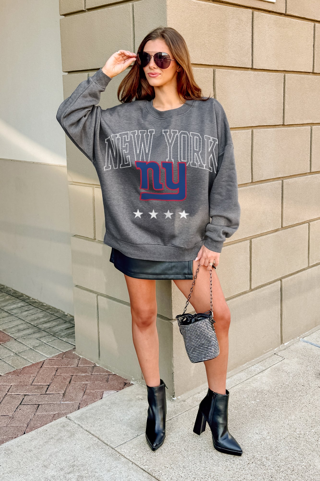 NEW YORK GIANTS RISING STAR PREMIUM FLEECE CREWNECK PULLOVER