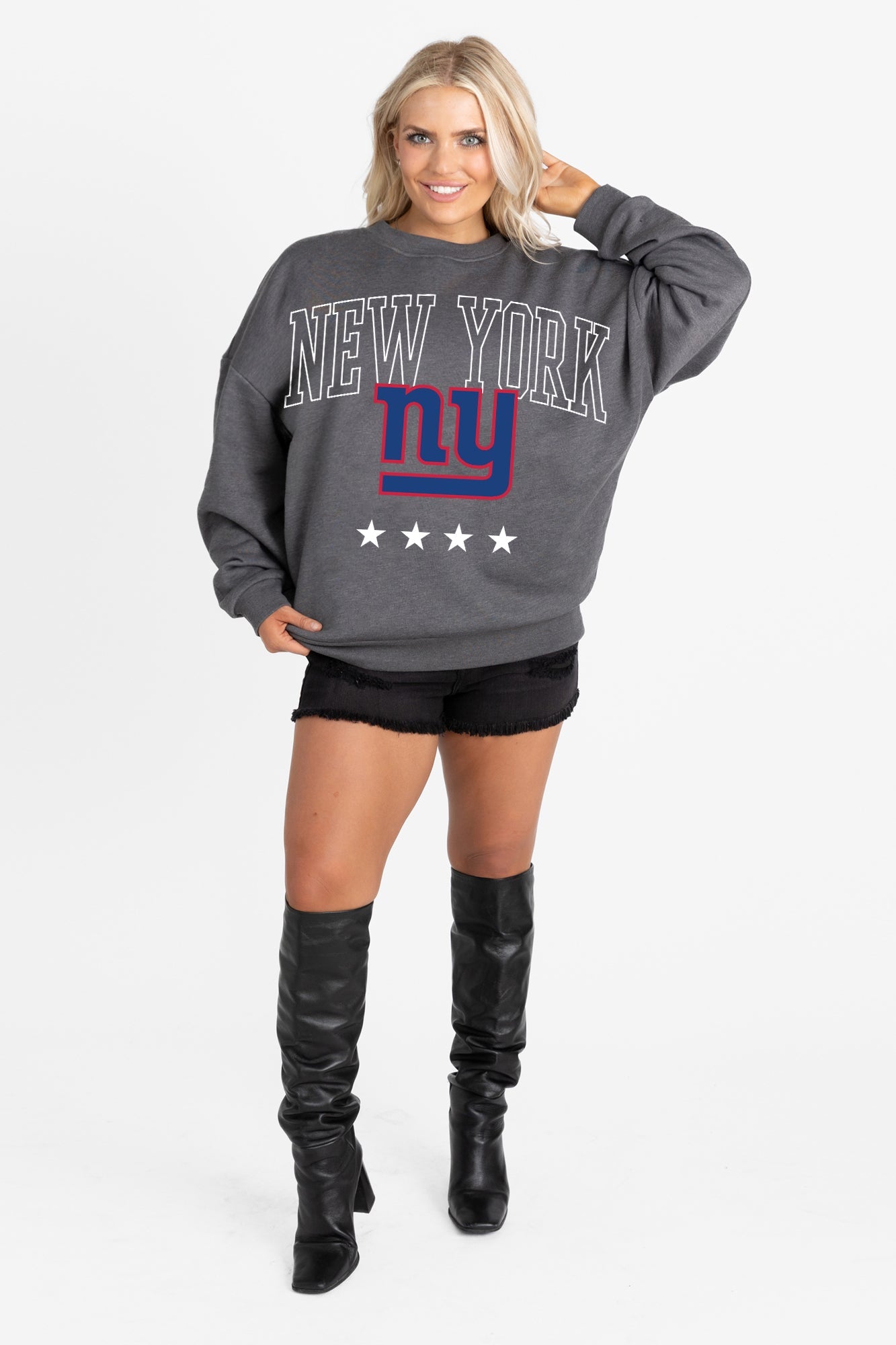 NEW YORK GIANTS RISING STAR PREMIUM FLEECE CREWNECK PULLOVER
