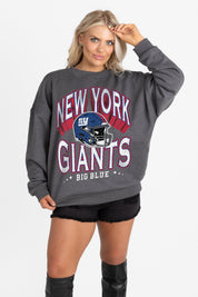 NEW YORK GIANTS STAY COOL PREMIUM FLEECE CREWNECK PULLOVER BY RANDI MAHOMES