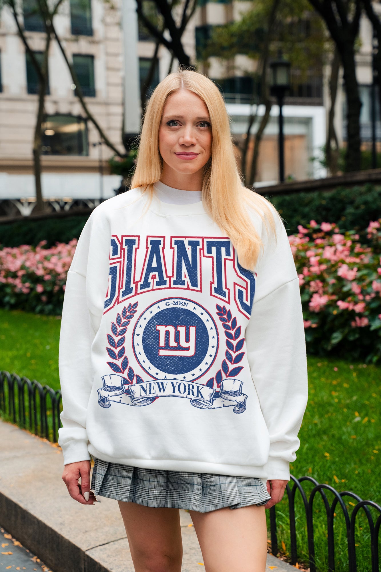 NEW YORK GIANTS STAY COOL PREMIUM FLEECE CREWNECK PULLOVER