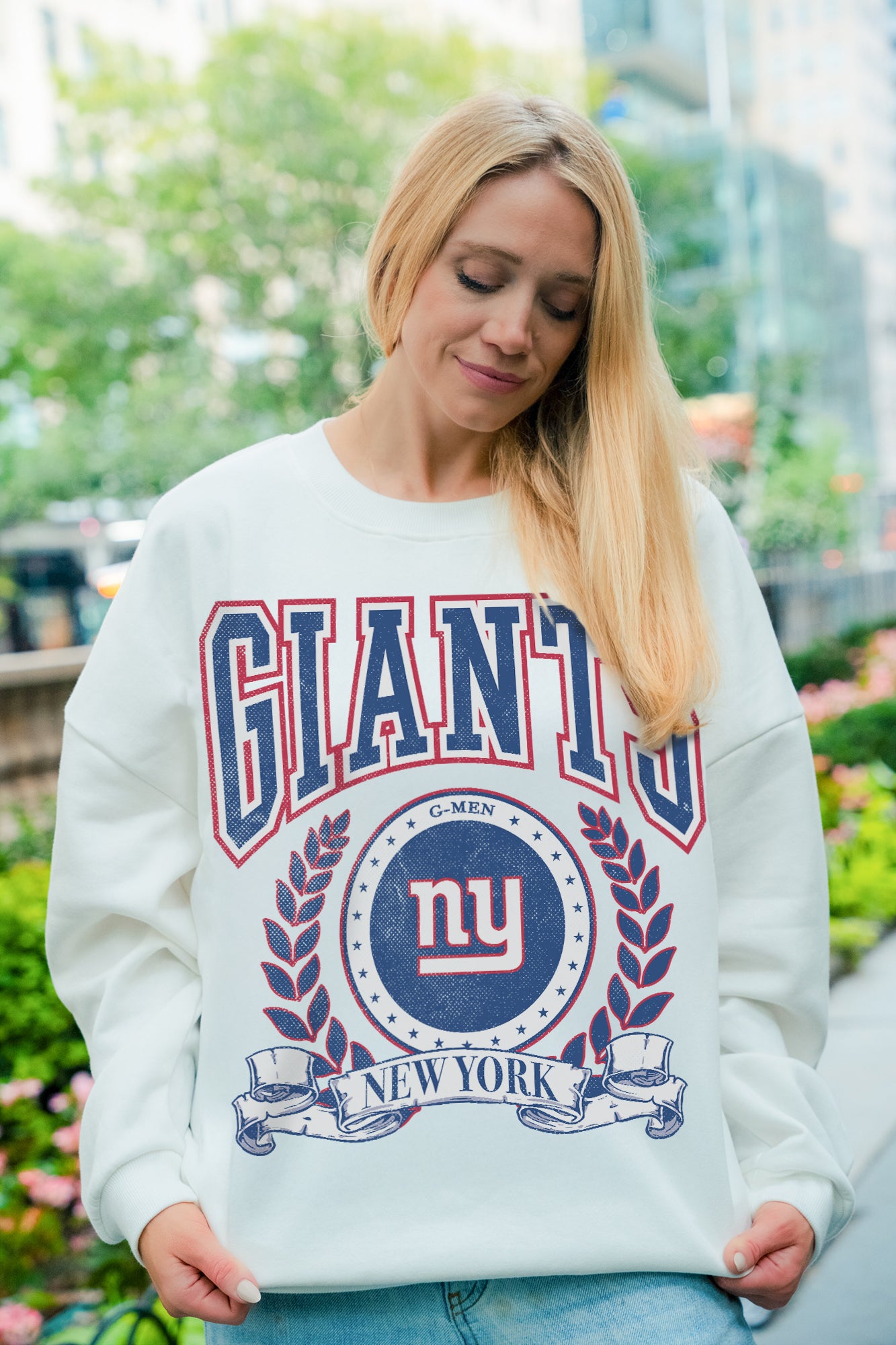 NEW YORK GIANTS STAY COOL PREMIUM FLEECE CREWNECK PULLOVER
