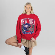 NEW YORK GIANTS CLASSIC ARCHIVES PREMIUM FLEECE DROP SHOULDER CREWNECK PULLOVER