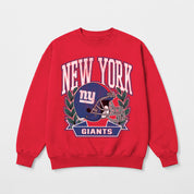 NEW YORK GIANTS CLASSIC ARCHIVES PREMIUM FLEECE DROP SHOULDER CREWNECK PULLOVER