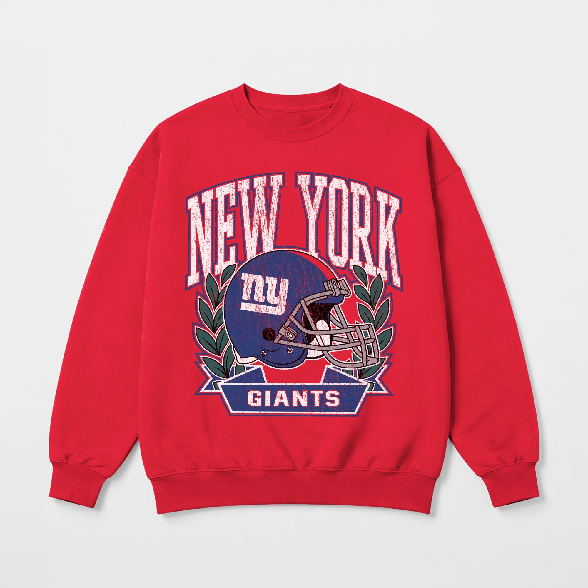 NEW YORK GIANTS CLASSIC ARCHIVES PREMIUM FLEECE DROP SHOULDER CREWNECK PULLOVER