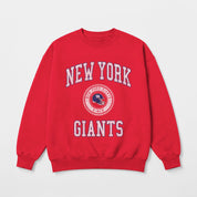NEW YORK GIANTS PRIME PLAY PREMIUM FLEECE DROP SHOULDER CREWNECK PULLOVER