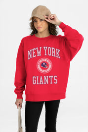NEW YORK GIANTS PRIME PLAY PREMIUM FLEECE DROP SHOULDER CREWNECK PULLOVER
