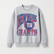 NEW YORK GIANTS GAME ON PREMIUM FLEECE DROP SHOULDER CREWNECK PULLOVER