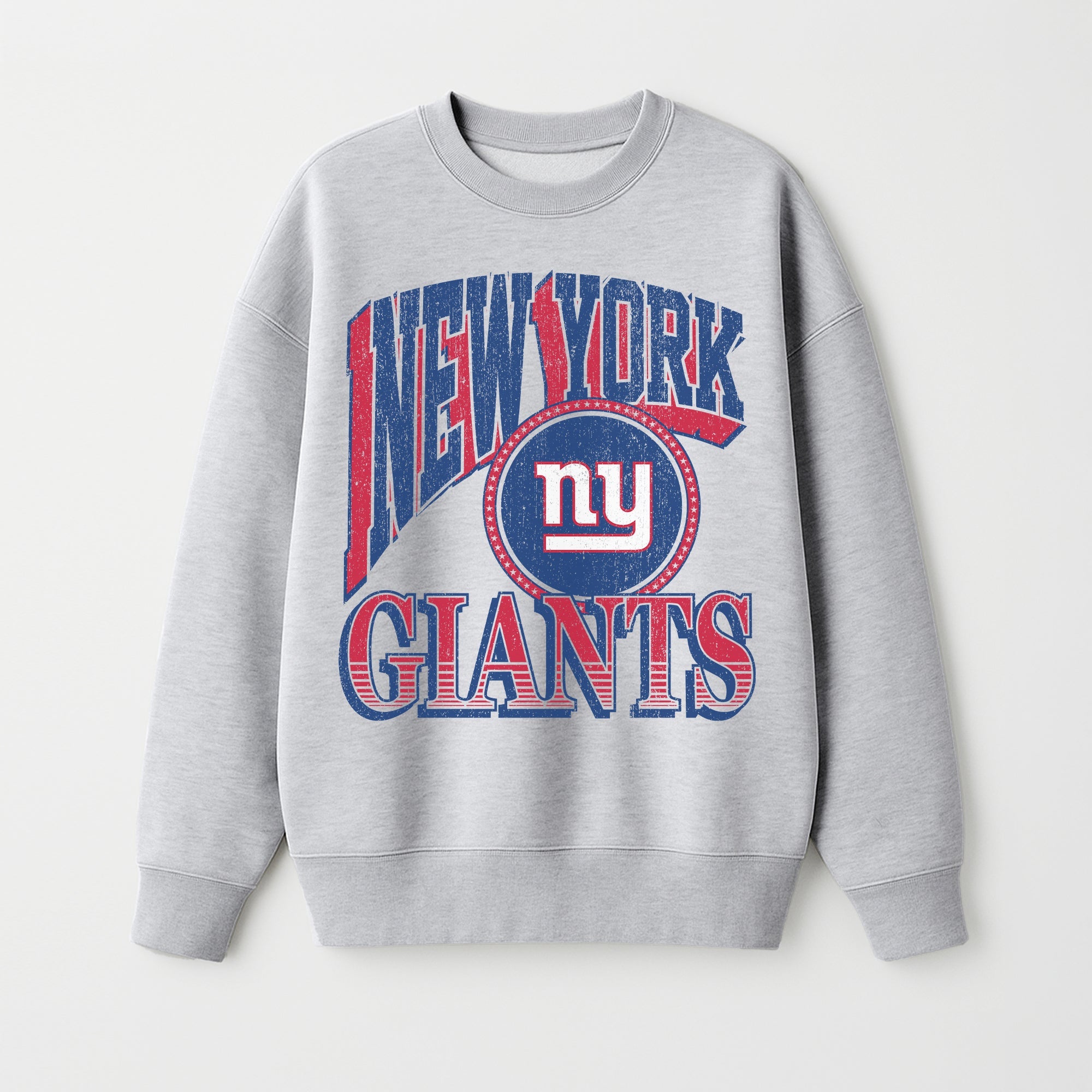 NEW YORK GIANTS GAME ON PREMIUM FLEECE DROP SHOULDER CREWNECK PULLOVER