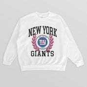NEW YORK GIANTS GOLD STANDARD PREMIUM FLEECE DROP SHOULDER CREWNECK PULLOVER