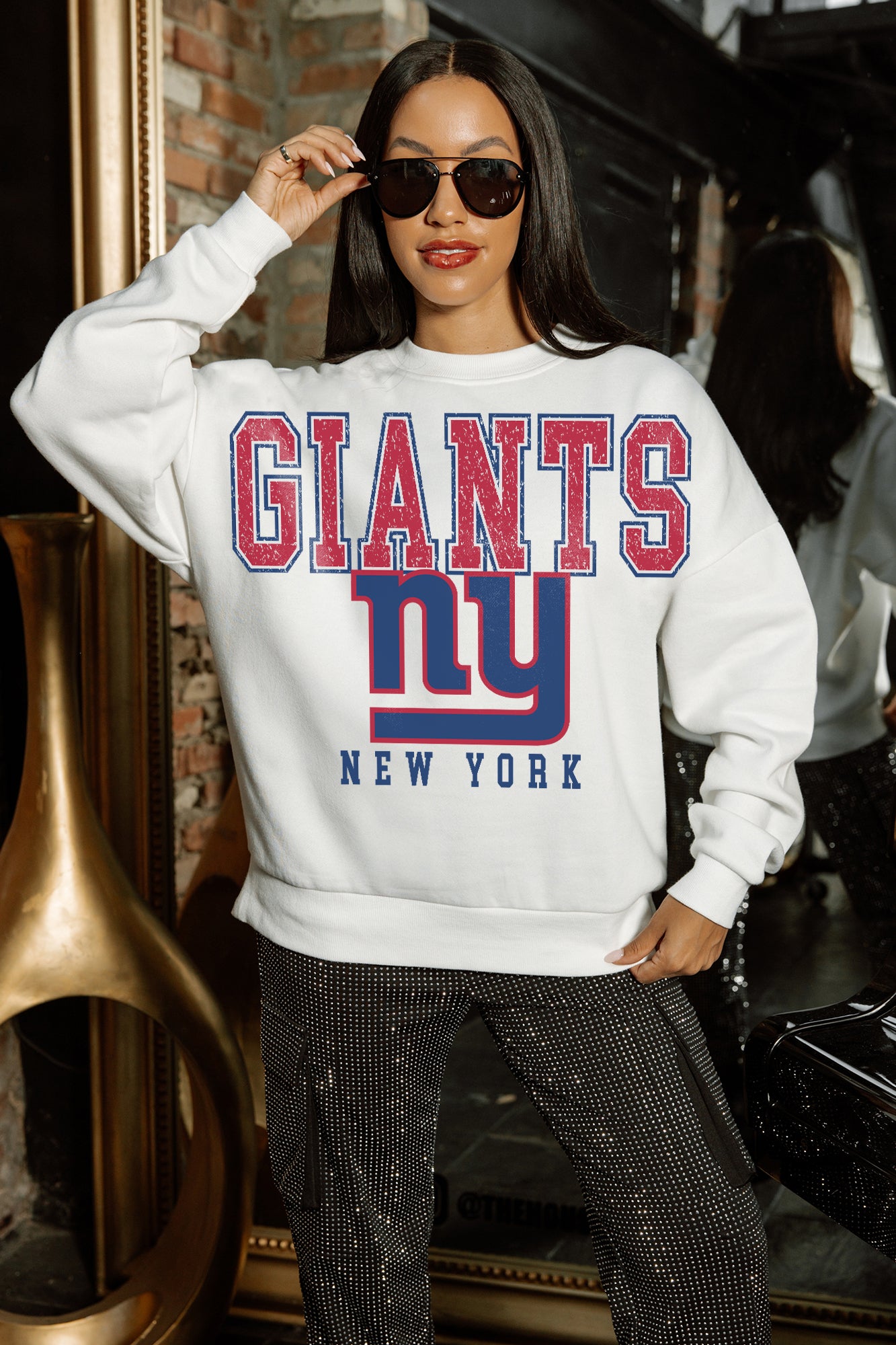 NEW YORK GIANTS Sunday Drives Fleece Crewneck Pullover – Gameday