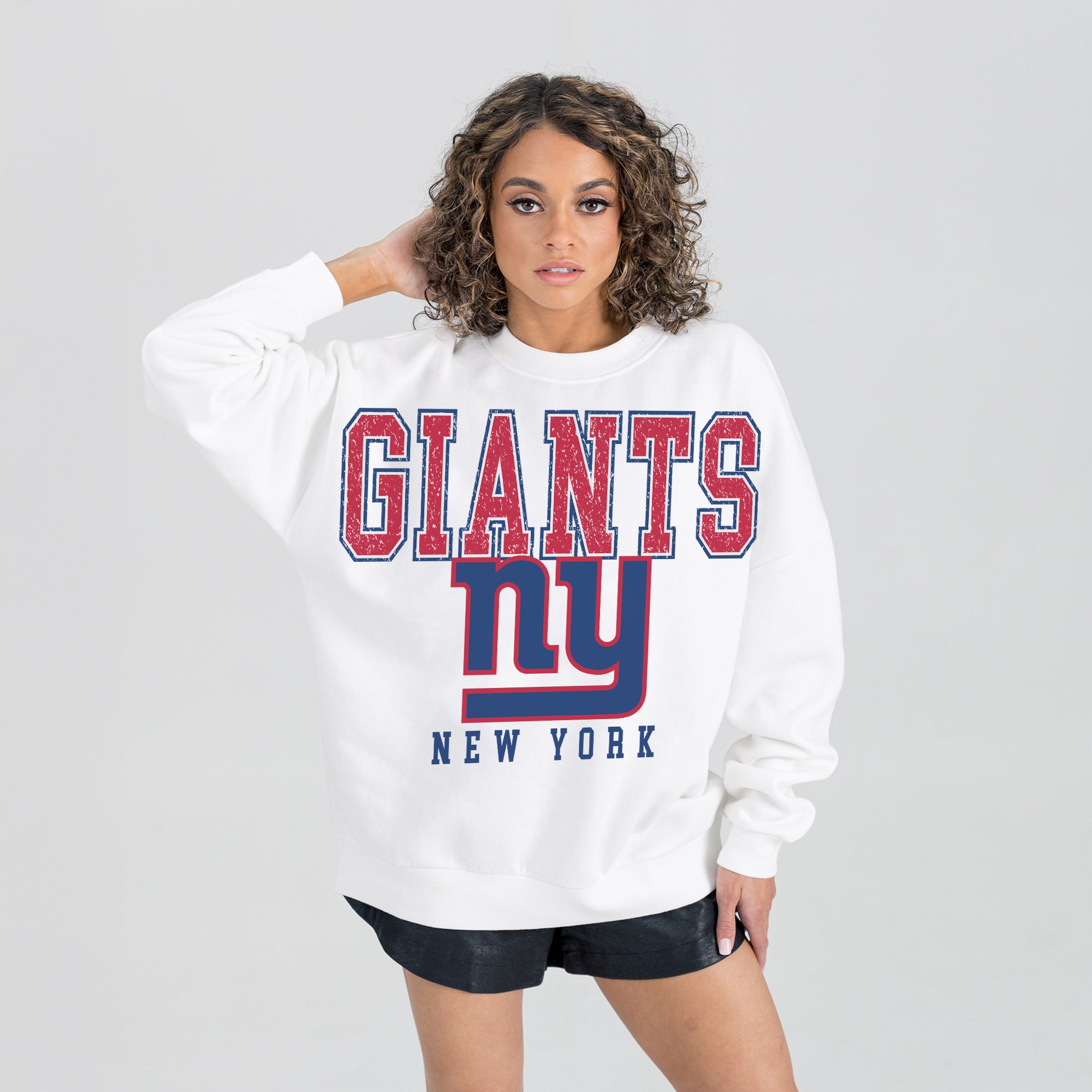 NEW YORK GIANTS Sunday Drives Fleece Crewneck Pullover