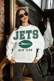 NEW YORK JETS Sunday Drives Fleece Crewneck Pullover