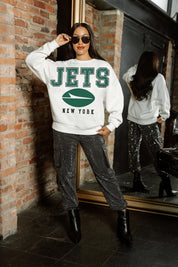 NEW YORK JETS Sunday Drives Fleece Crewneck Pullover