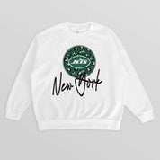 NEW YORK JETS WILD BREAKTHROUGH PREMIUM FLEECE CREWNECK PULLOVER