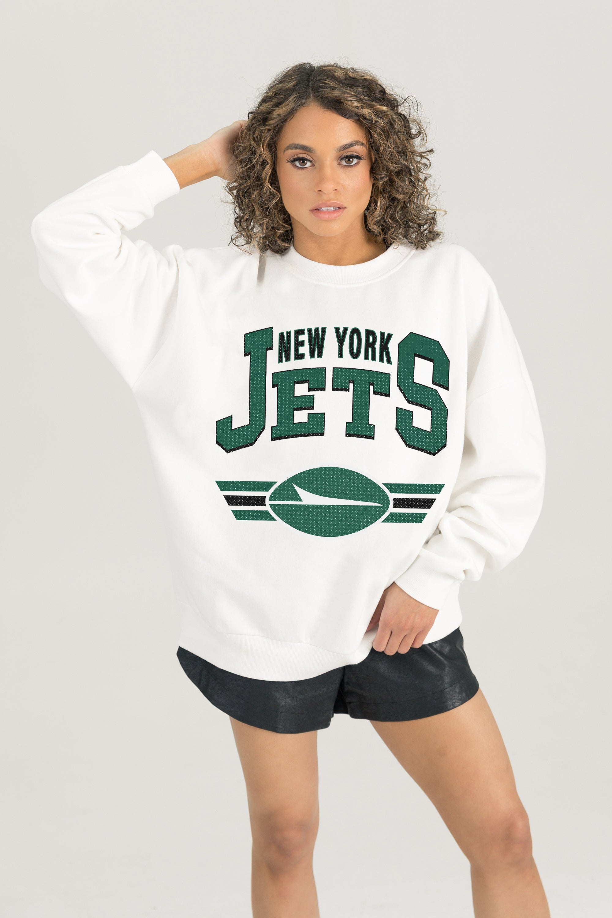 NEW YORK JETS SWIFT STRIKE PREMIUM FLEECE CREWNECK PULLOVER
