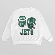 NEW YORK JETS HARD EARNED PREMIUM FLEECE CREWNECK PULLOVER