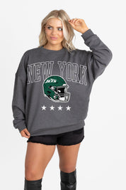 NEW YORK JETS RISING STAR PREMIUM FLEECE CREWNECK PULLOVER