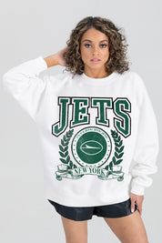 NEW YORK JETS STAY COOL PREMIUM FLEECE CREWNECK PULLOVER
