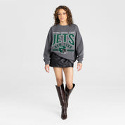 NEW YORK JETS KICKOFF CLASSIC PREMIUM FLEECE DROP SHOULDER CREWNECK PULLOVER