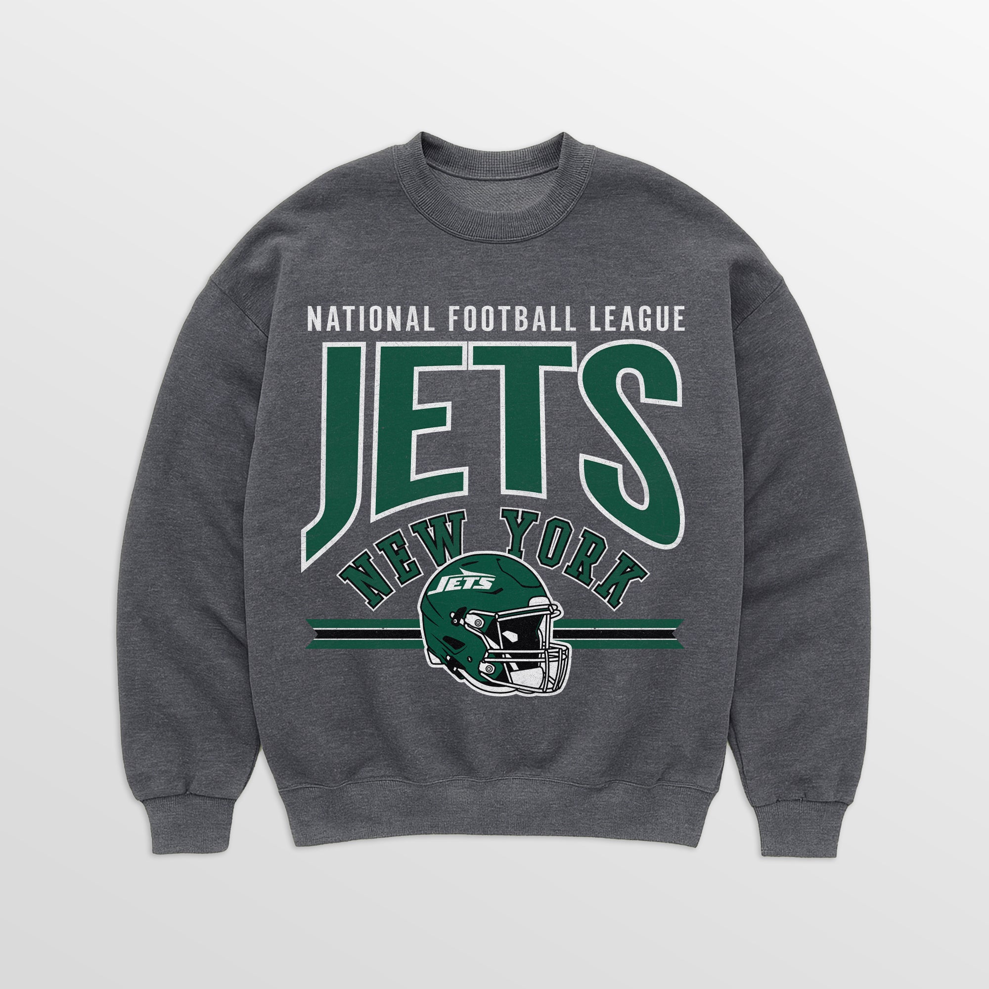 NEW YORK JETS KICKOFF CLASSIC PREMIUM FLEECE DROP SHOULDER CREWNECK PULLOVER