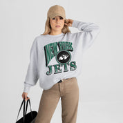 NEW YORK JETS GAME ON PREMIUM FLEECE DROP SHOULDER CREWNECK PULLOVER