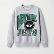 NEW YORK JETS GAME ON PREMIUM FLEECE DROP SHOULDER CREWNECK PULLOVER