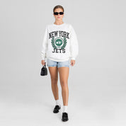 NEW YORK JETS GOLD STANDARD PREMIUM FLEECE DROP SHOULDER CREWNECK PULLOVER