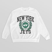 NEW YORK JETS GOLD STANDARD PREMIUM FLEECE DROP SHOULDER CREWNECK PULLOVER