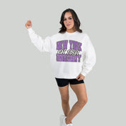NEW YORK UNIVERSITY VIOLETS FADED FORMATION PREMIUM FLEECE DROP SHOULDER CREWNECK PULLOVER