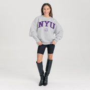 NEW YORK UNIVERSITY VIOLETS TRADITION REFINED PREMIUM FLEECE CREWNECK PULLOVER