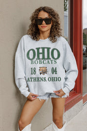 OHIO BOBCATS ALLEGIANCE PREMIUM FLEECE DROP SHOULDER CREWNECK PULLOVER