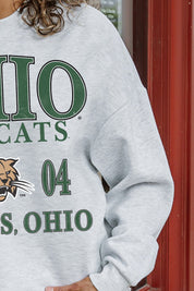 OHIO BOBCATS ALLEGIANCE PREMIUM FLEECE DROP SHOULDER CREWNECK PULLOVER