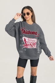 OKLAHOMA SOONERS READY TO RUMBLE PREMIUM FLEECE DROP SHOULDER CREWNECK PULLOVER