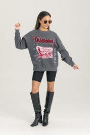 OKLAHOMA SOONERS READY TO RUMBLE PREMIUM FLEECE DROP SHOULDER CREWNECK PULLOVER