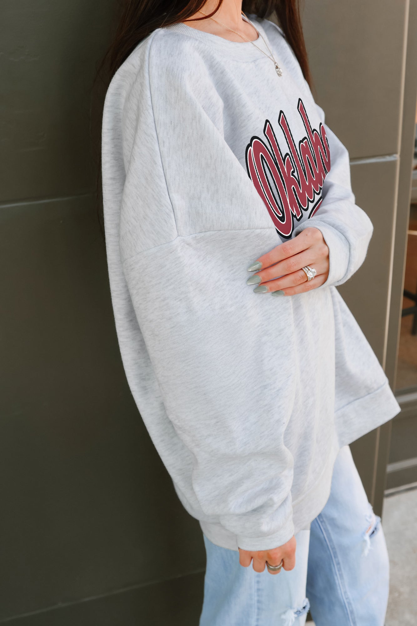 OKLAHOMA SOONERS CLASSIC WIN PREMIUM FLEECE CREWNECK PULLOVER
