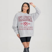 OKLAHOMA SOONERS DEGREE UNLOCKED PREMIUM DROP SHOULDER FLEECE CREWNECK PULLOVER